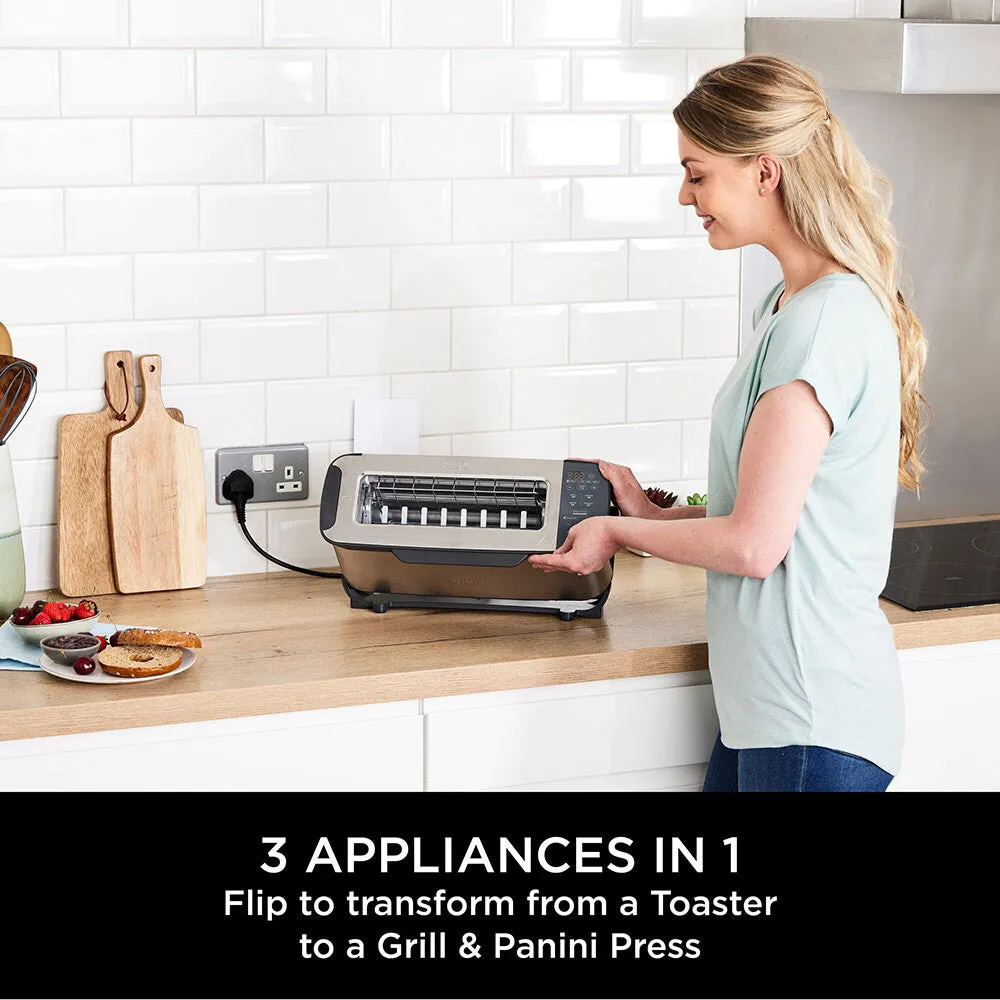 Ninja Foodi 3-in-1 Toaster, Grill & Panini Press [Stainless Steel] ST202UK