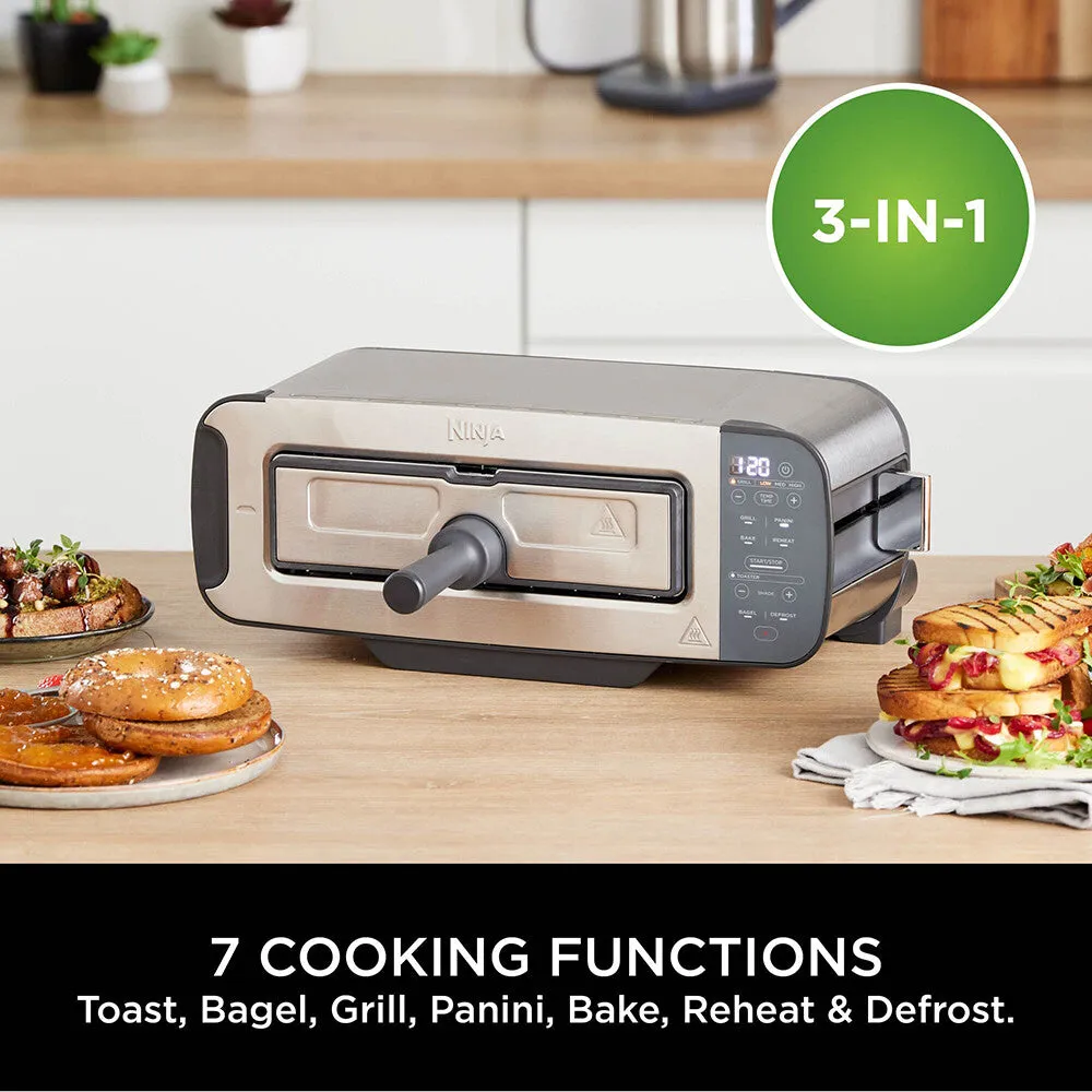 Ninja Foodi 3-in-1 Toaster, Grill & Panini Press [Stainless Steel] ST202UK
