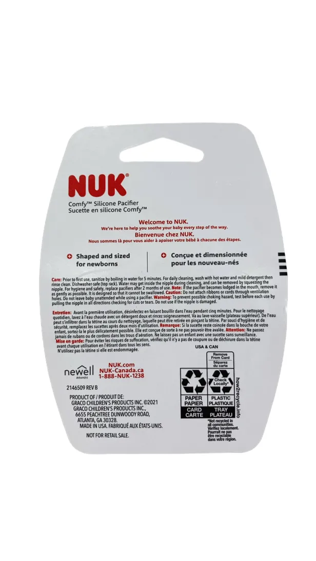NUK Comfy Pacifier, Blue, 0-6 Months, 1 pack