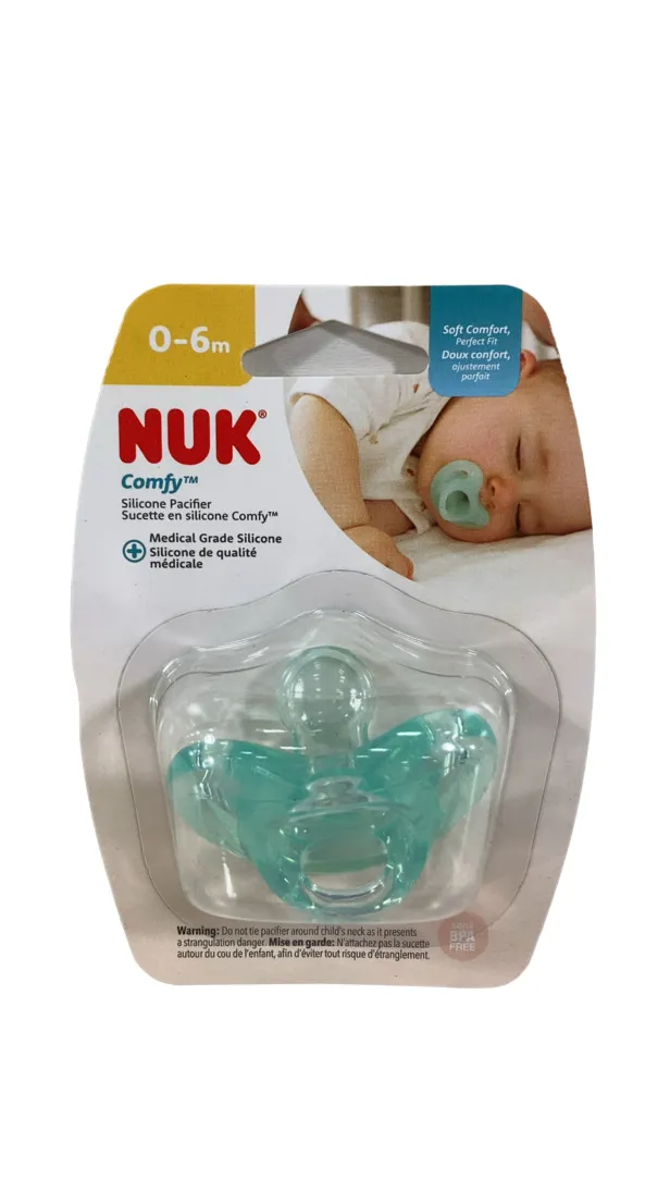 NUK Comfy Pacifier, Blue, 0-6 Months, 1 pack