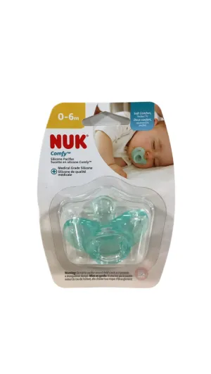 NUK Comfy Pacifier, Blue, 0-6 Months, 1 pack