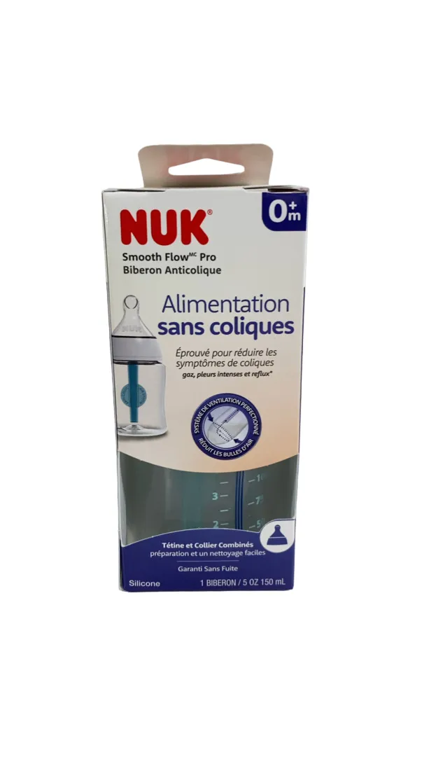 NUK Smooth Flow Anti-Colic Bottle, 5oz, Blue Clouds