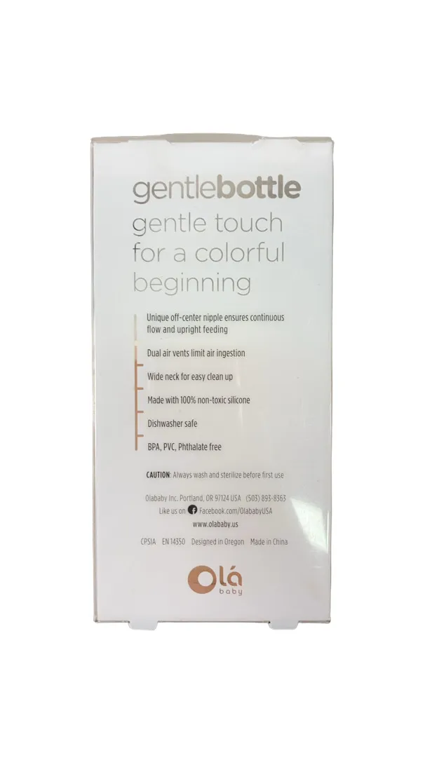 Olababy GentleBottle, 8 oz, Medium Flow, Coral