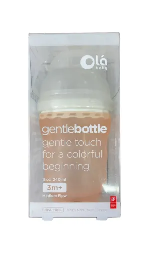 Olababy GentleBottle, 8 oz, Medium Flow, Coral