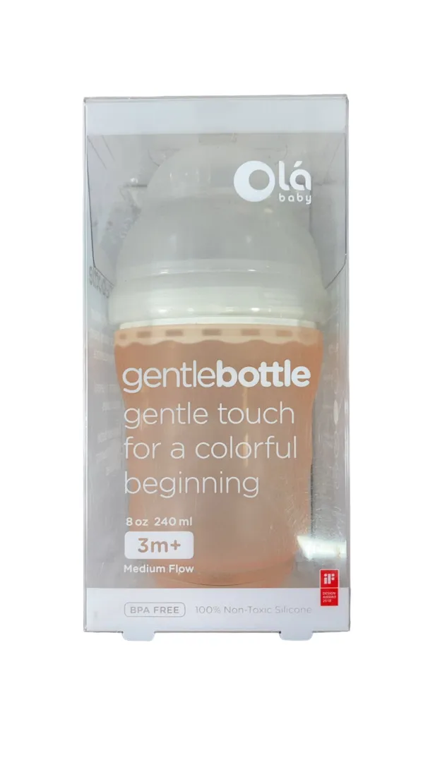 Olababy GentleBottle, 8 oz, Medium Flow, Coral
