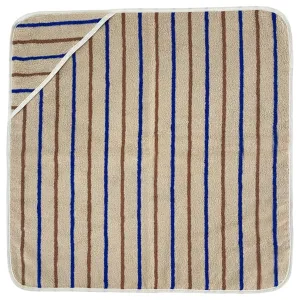 OYOY Raita Hooded Towel Caramel/Optic Blue