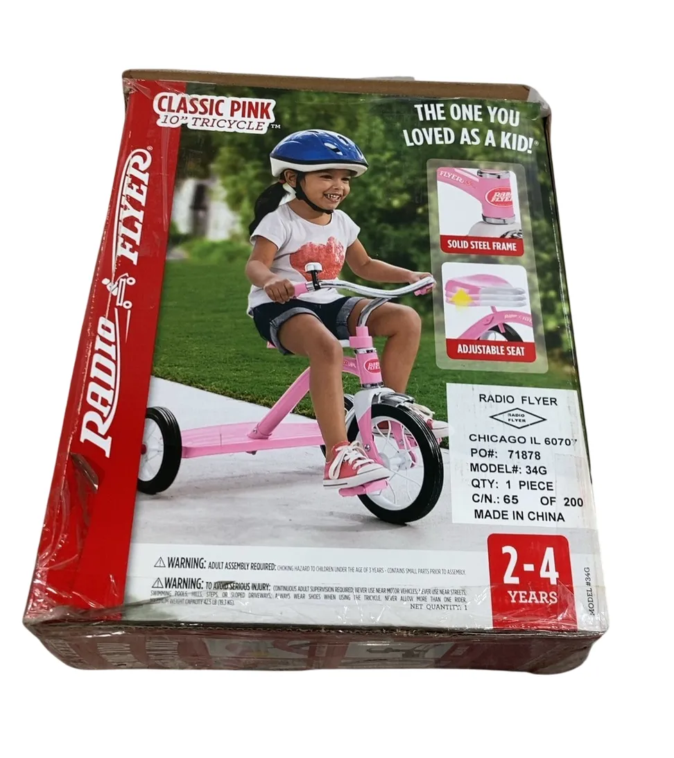Radio Flyer Classic Tricycle, Pink, 10"