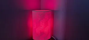 RED CUBE CERAMIC LAMP