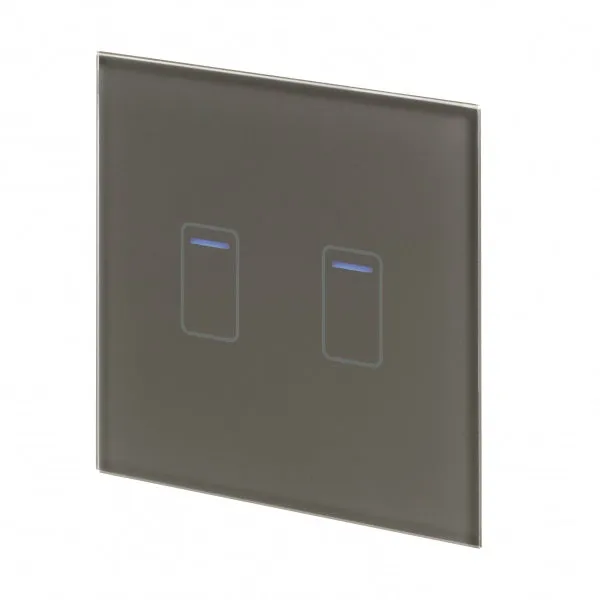 Retrotouch Crystal Touch Switch 240v 2G 2W Grey