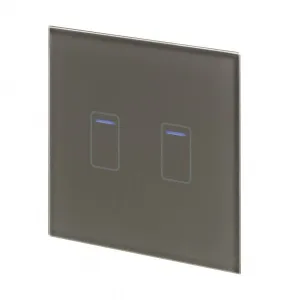 Retrotouch Crystal Touch Switch 240v 2G 2W Grey