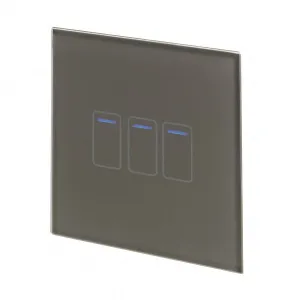 Retrotouch Crystal Touch Switch 240v 3G 1W Grey