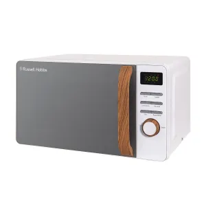 Russell Hobbs 17 Litre Scandi Digital Microwave with Wood Effect- White