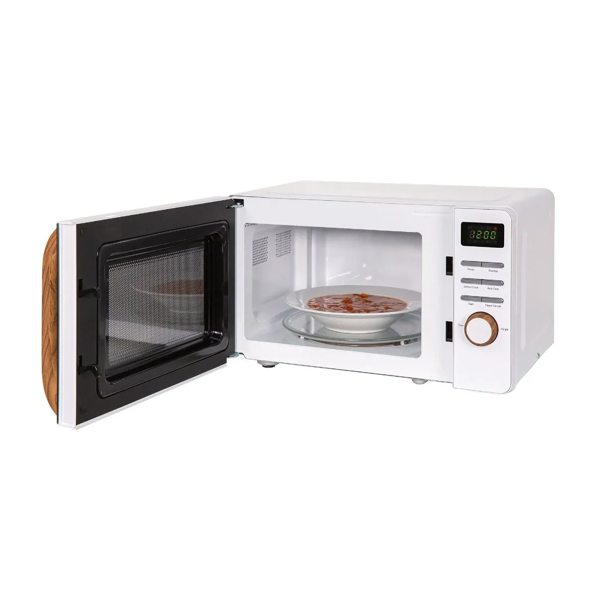 Russell Hobbs 17 Litre Scandi Digital Microwave with Wood Effect- White