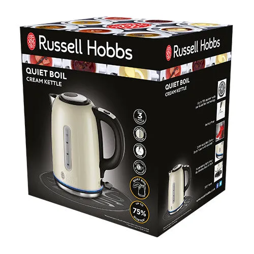 Russell Hobbs Quiet boil electric kettle 1.7 L Cream