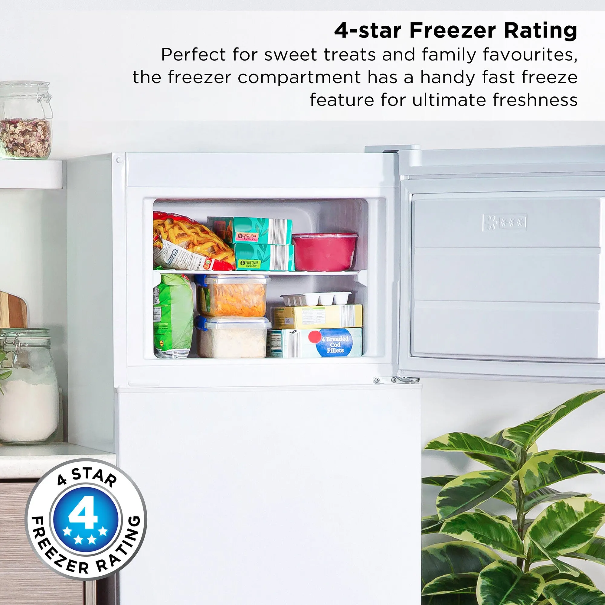 Russell Hobbs RH144TMFF54 fridge-freezer Freestanding 213 L F White