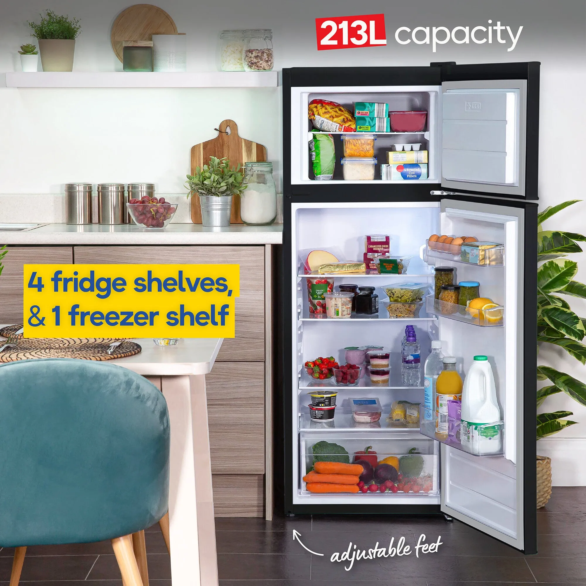 Russell Hobbs RH144TMFF541E1B fridge-freezer Freestanding 213 L E Black