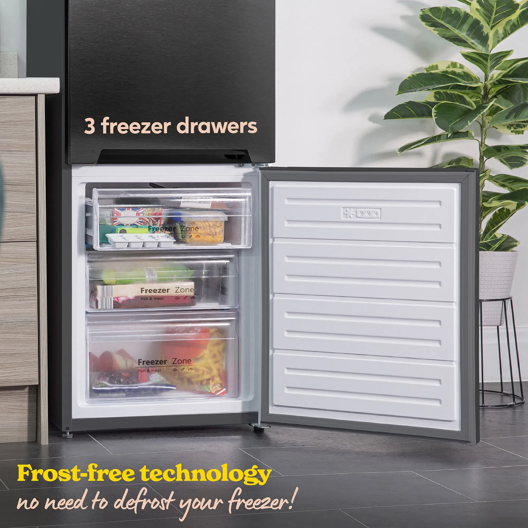 Russell Hobbs RH180FFFF551E1DS fridge-freezer Freestanding 279 L E