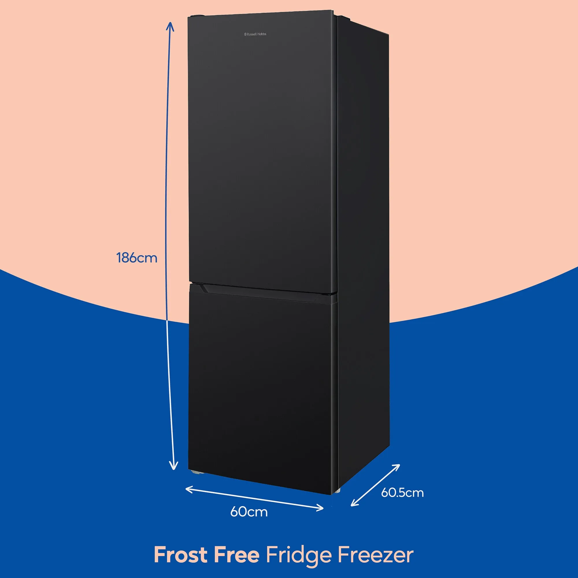Russell Hobbs RH186FFFF60B fridge-freezer Freestanding 293 L E Black