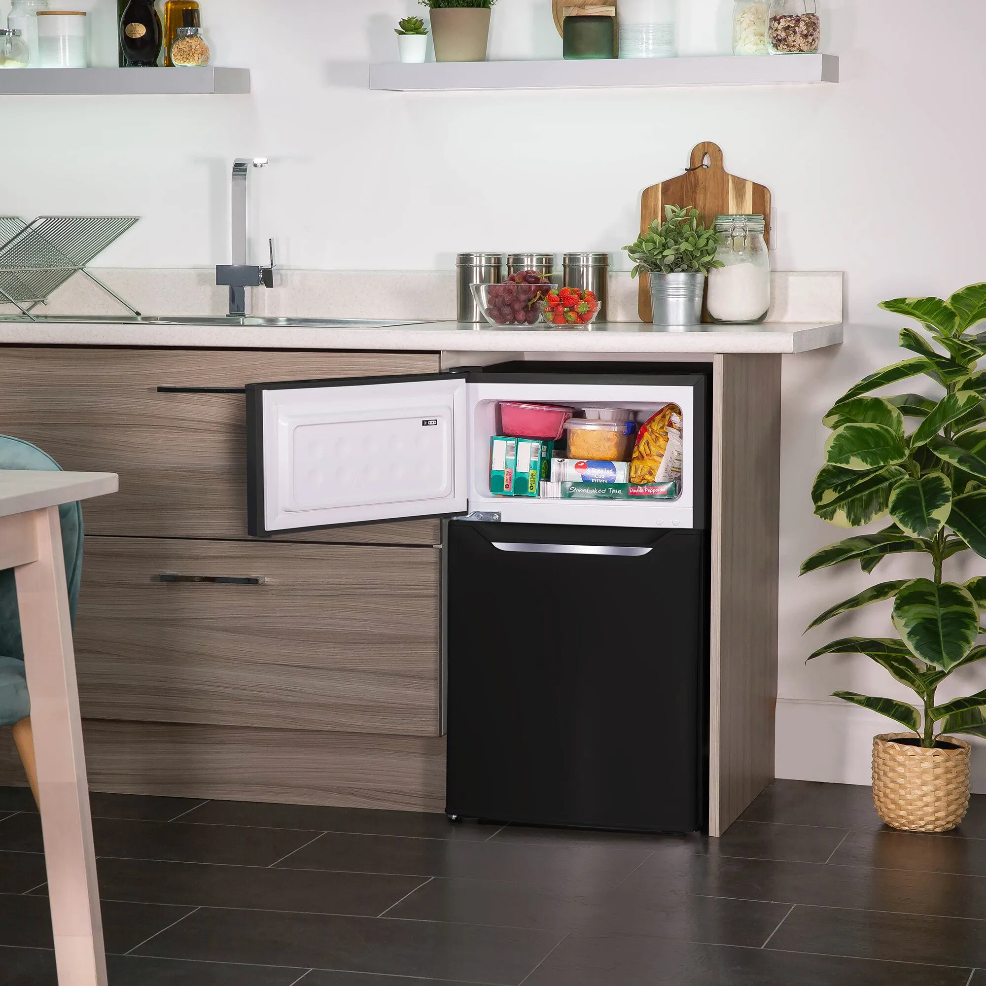Russell Hobbs RH48UCFF2B fridge-freezer Freestanding 85 L F Black, White