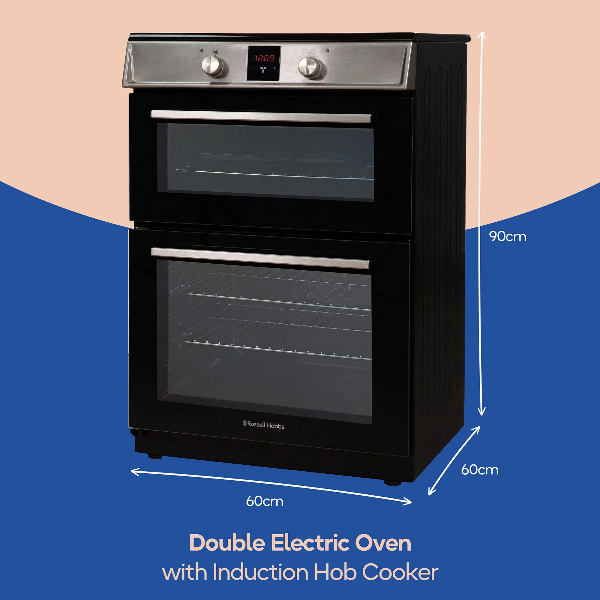 Russell Hobbs RH60EDOIH6011SS cooker Freestanding cooker Electric Zone induction hob Stainless steel