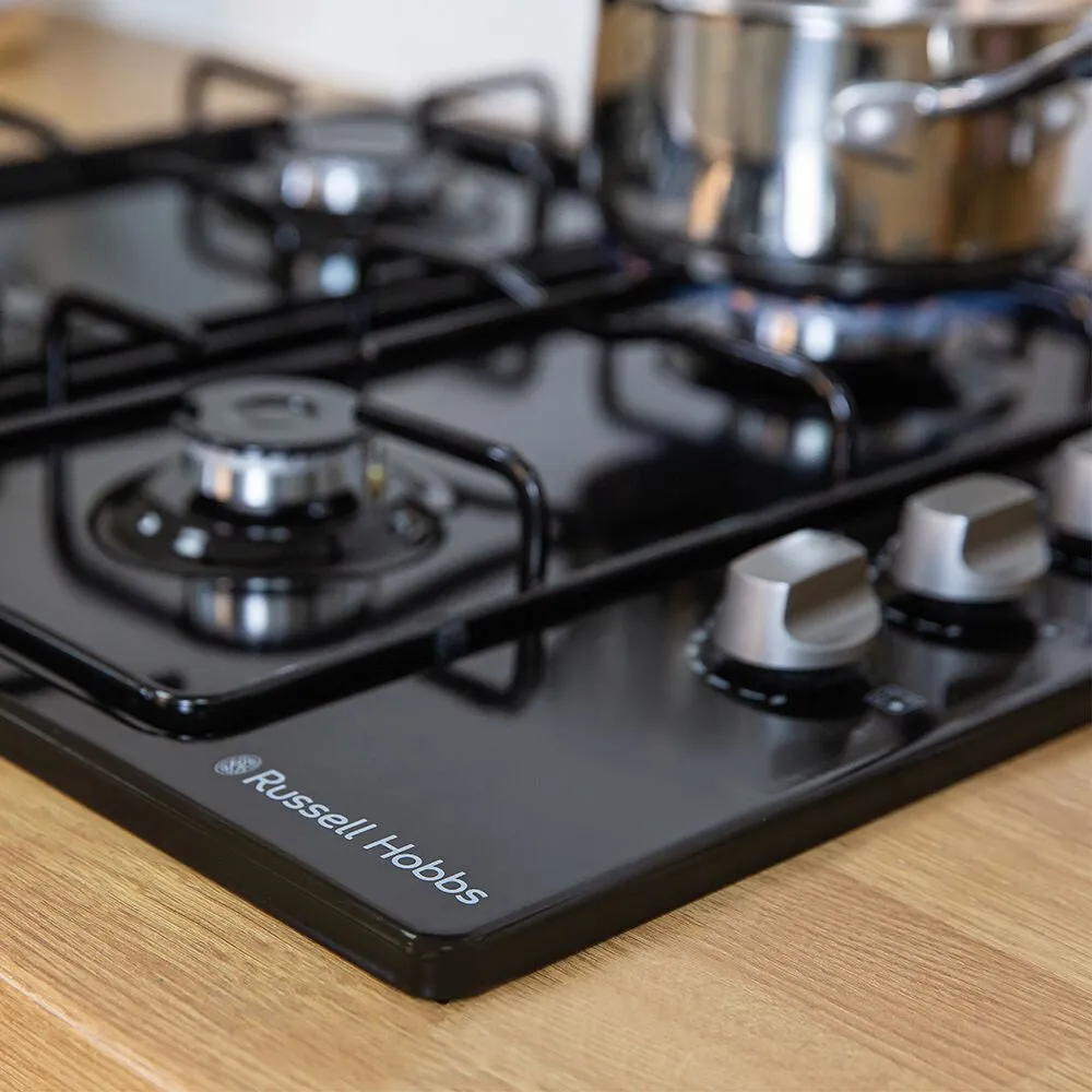 Russell Hobbs RH60GH401B 4-Burner Gas Hob - Black