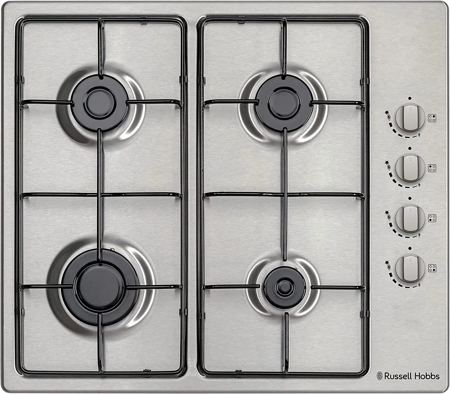 Russell Hobbs RH60GH401SS 59cm 4-Burner Gas Hob - Stainless Steel