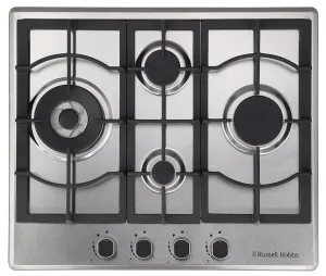 Russell Hobbs RH60GH403SS hob Stainless steel Built-in 59 cm Gas 4 zone(s)