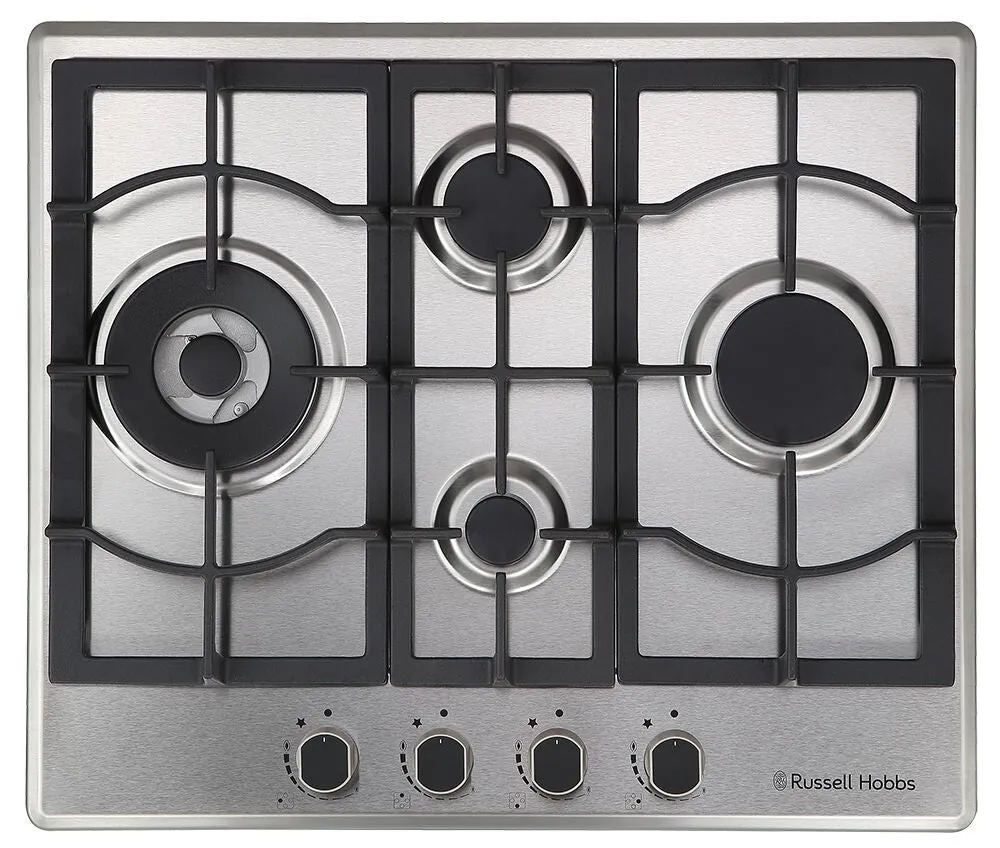 Russell Hobbs RH60GH403SS hob Stainless steel Built-in 59 cm Gas 4 zone(s)