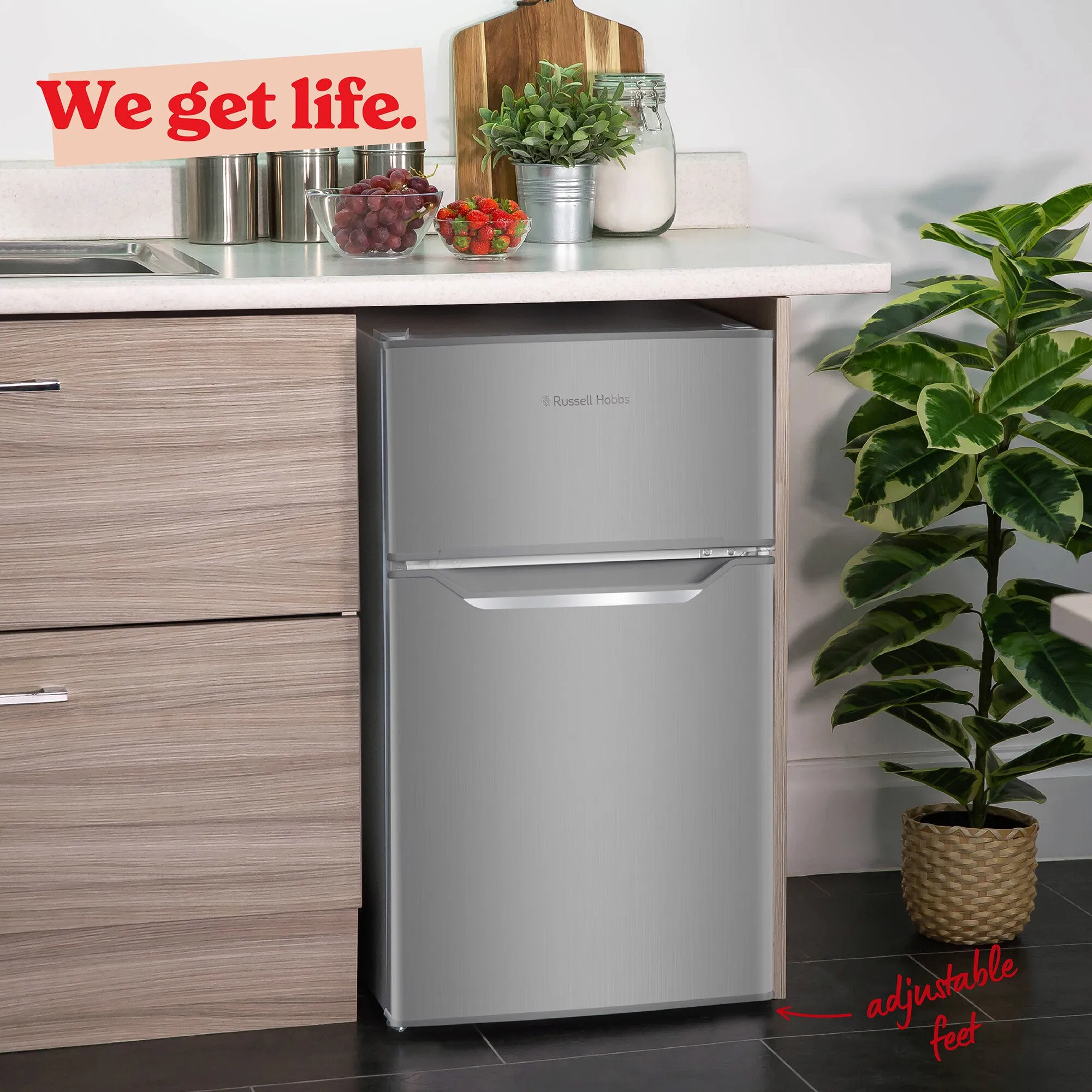 Russell Hobbs RH85UCFF482E1SS fridge-freezer Freestanding 85 L E Stainless steel