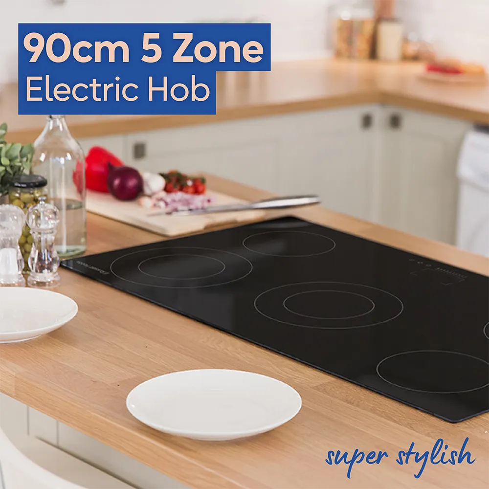 Russell Hobbs RH90EH7011 90cm 5 Zone Electric Hob - Black