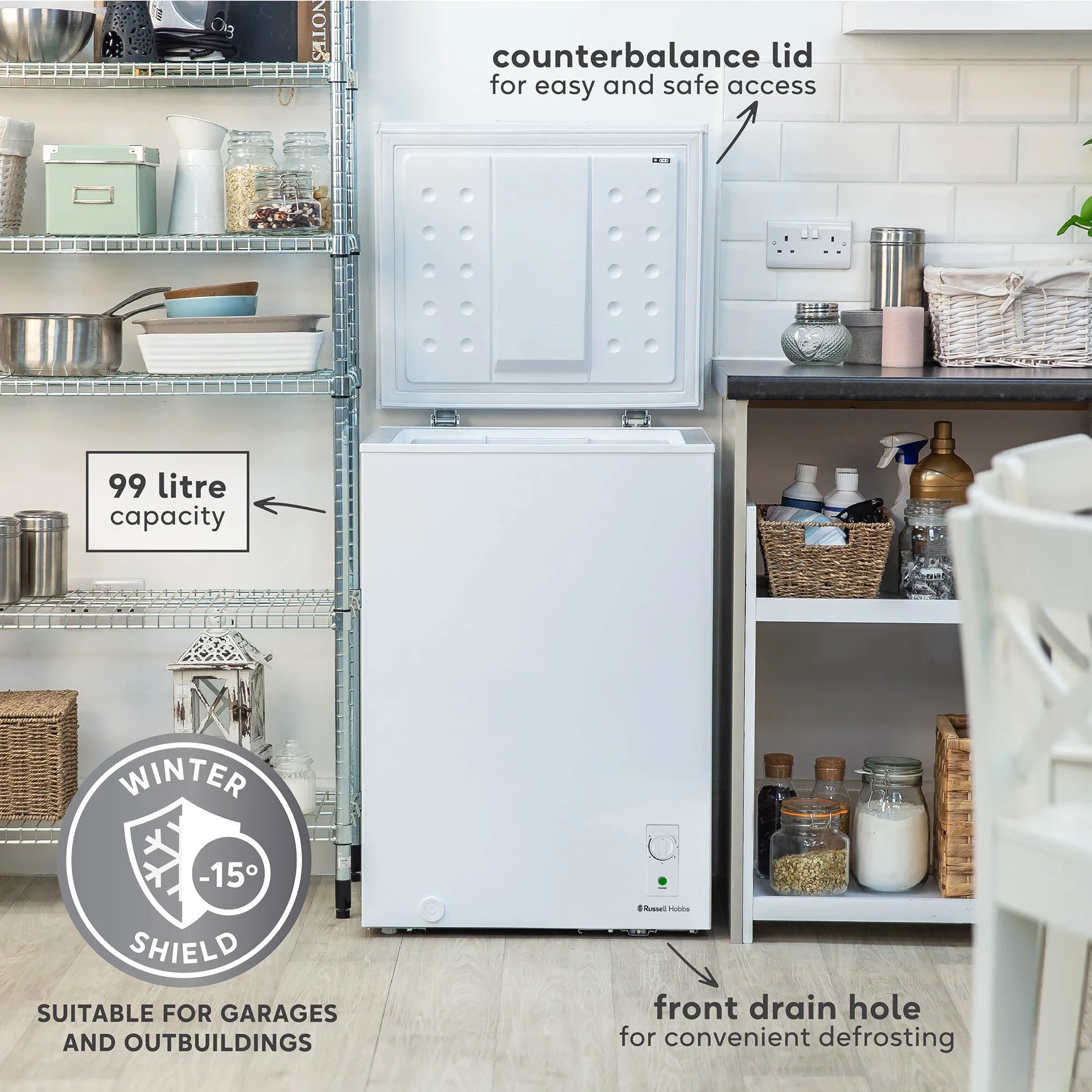 Russell Hobbs RH99CF1001 99L Chest Freezer- White