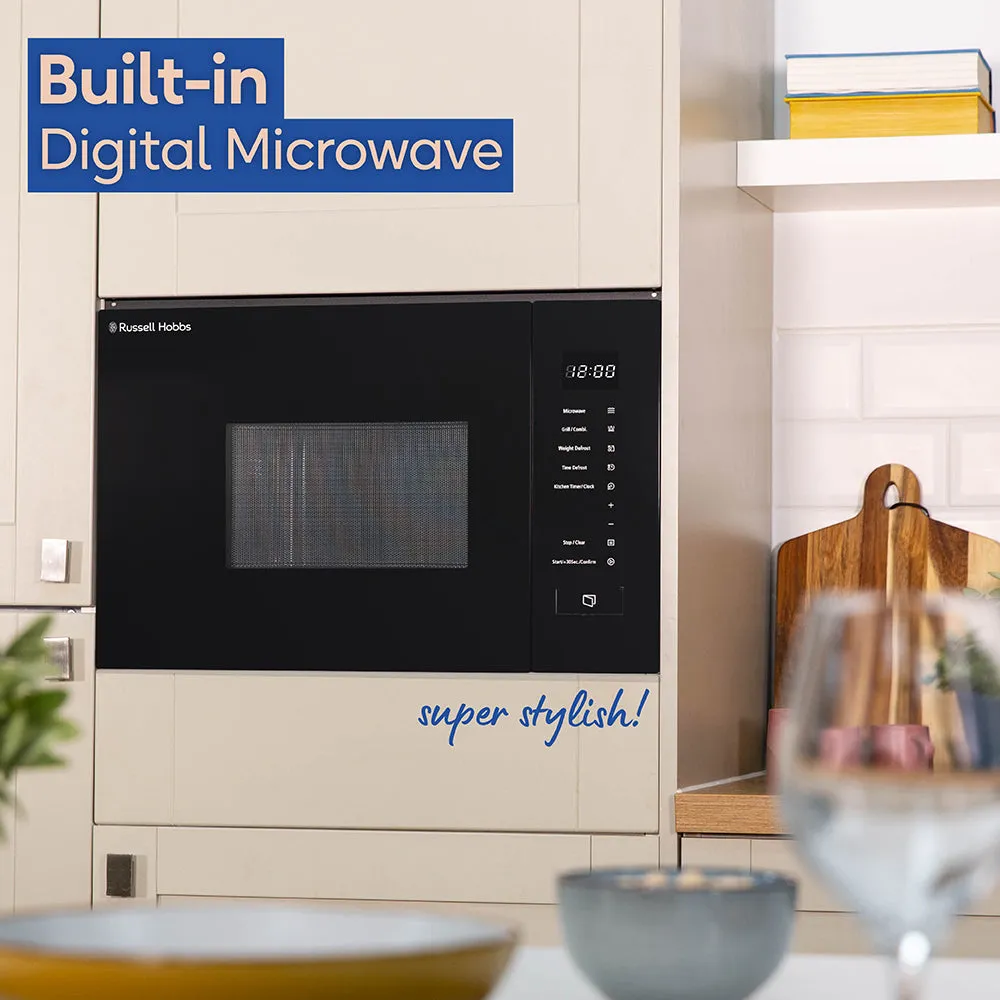 Russell Hobbs RHBM2002B Built In Digital Microwave & Grill 20L -  Black