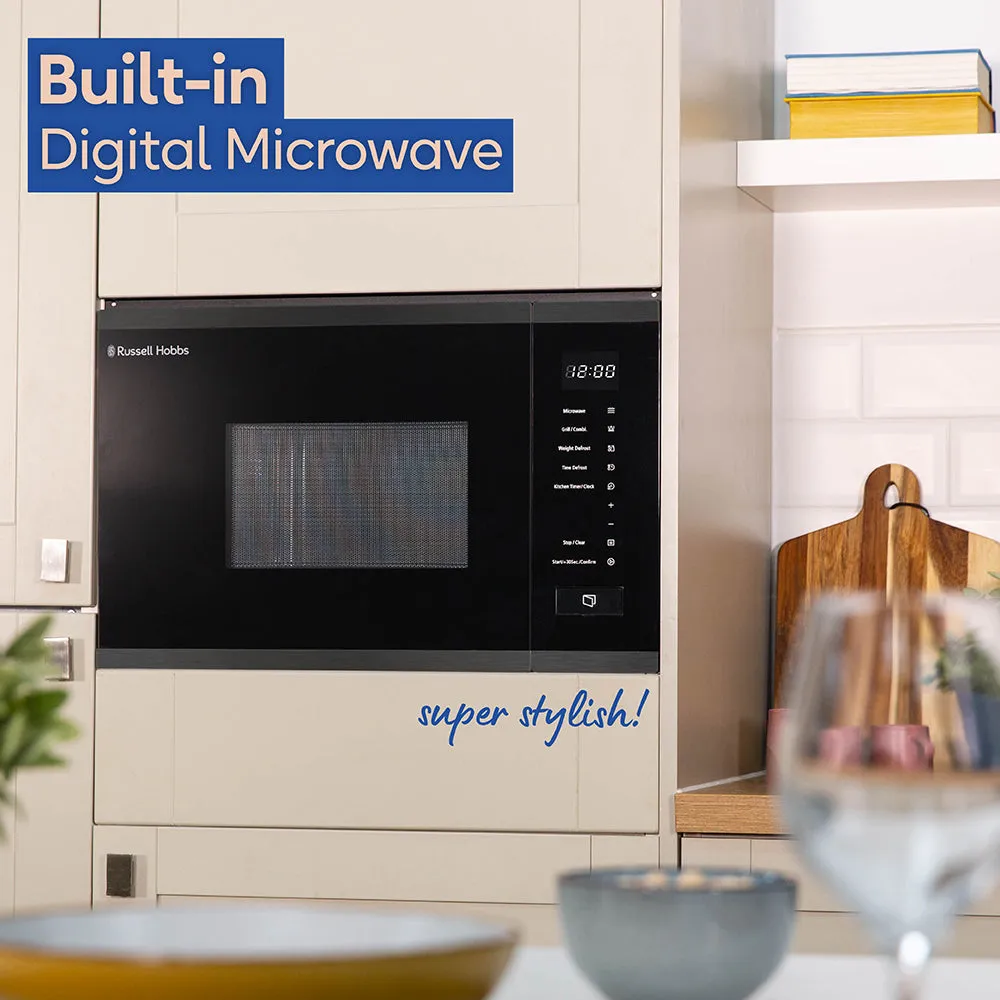 Russell Hobbs RHBM2002DS Built In Digital Microwave & Grill 20L - Dark Steel