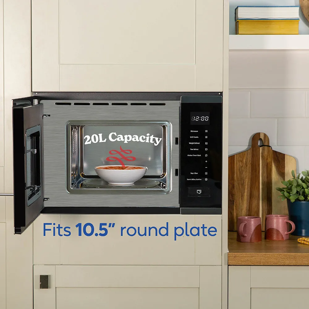 Russell Hobbs RHBM2002DS Built In Digital Microwave & Grill 20L - Dark Steel