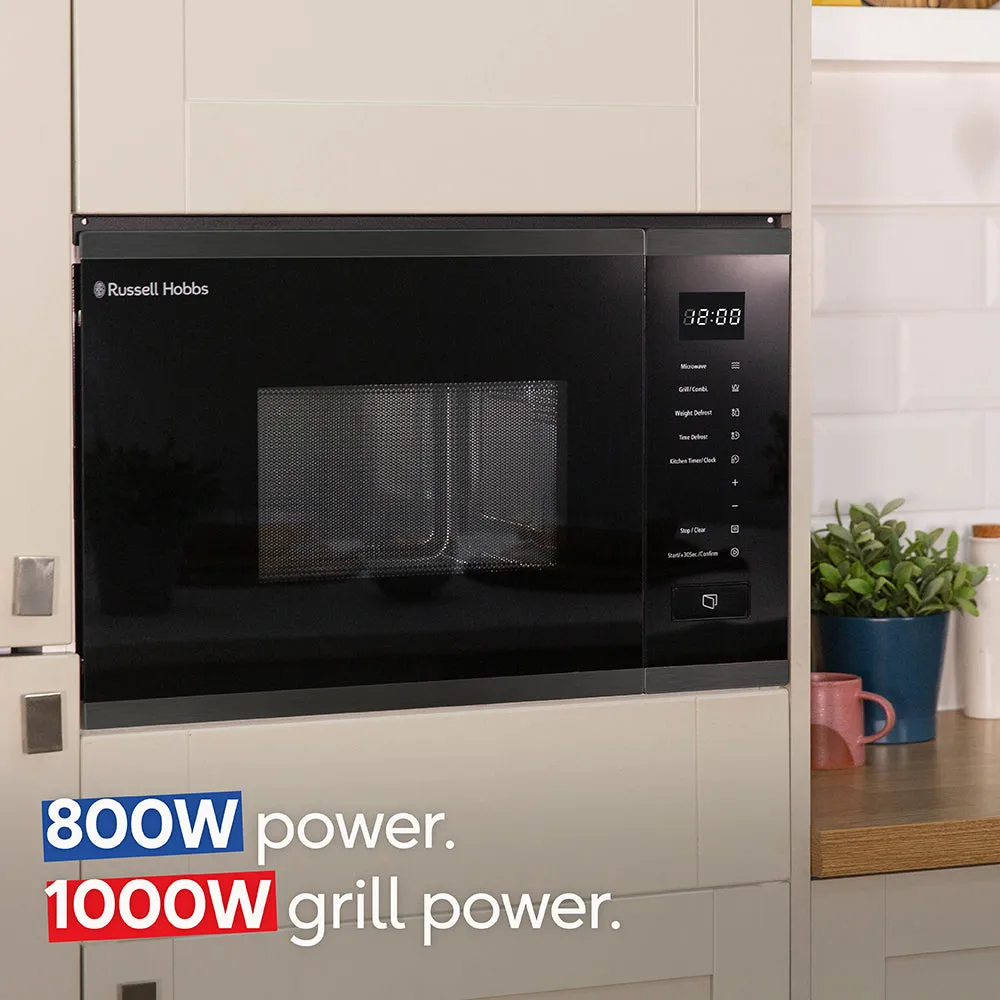 Russell Hobbs RHBM2002DS Built In Digital Microwave & Grill 20L - Dark Steel
