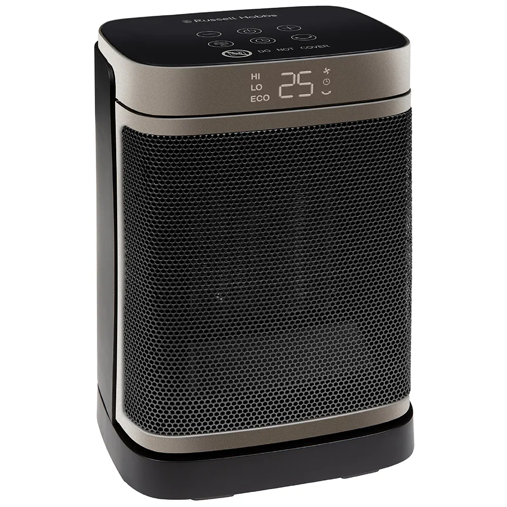 Russell Hobbs RHCTH2001G 2kW Oscillating Ceramic Heater W/Digital Display - Black and Gold