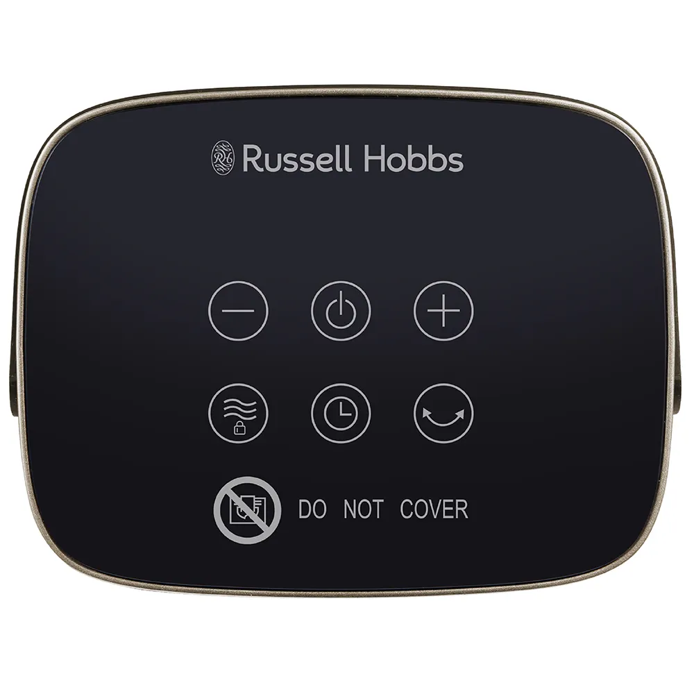 Russell Hobbs RHCTH2001G 2kW Oscillating Ceramic Heater W/Digital Display - Black and Gold