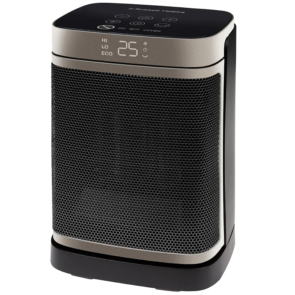 Russell Hobbs RHCTH2001G 2kW Oscillating Ceramic Heater W/Digital Display - Black and Gold