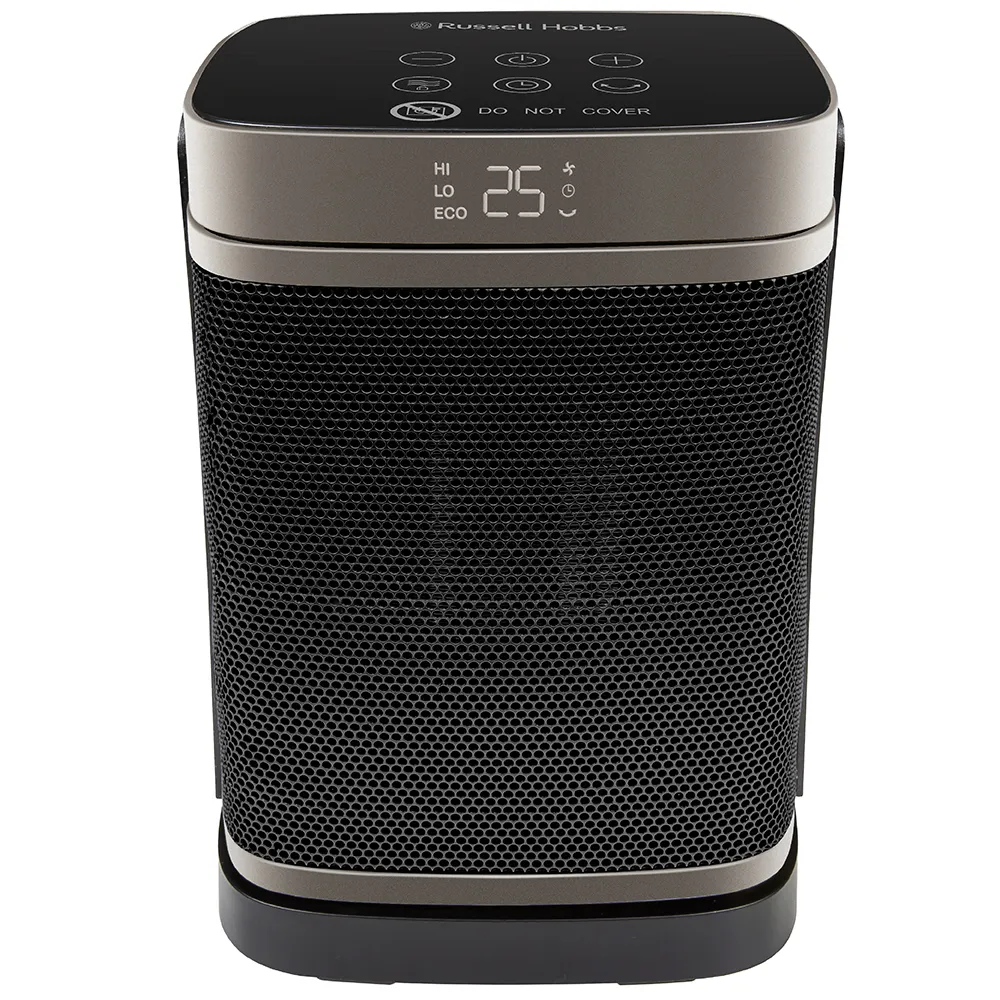Russell Hobbs RHCTH2001G 2kW Oscillating Ceramic Heater W/Digital Display - Black and Gold