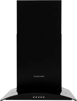 Russell Hobbs RHFGCH601B 60cm Flat Glass Black Cooker Hood
