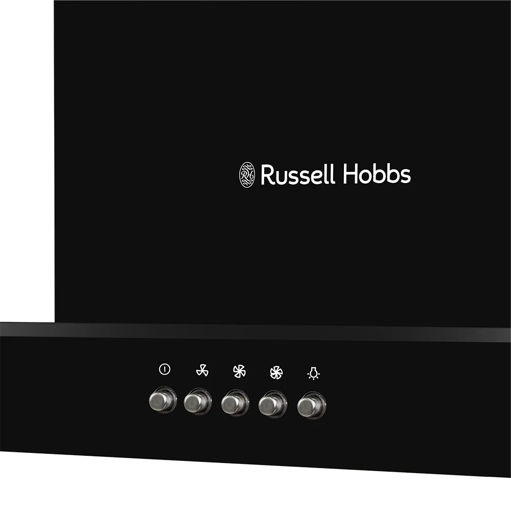 Russell Hobbs RHFGCH901B 90cm Flat Glass Black Cooker Hood