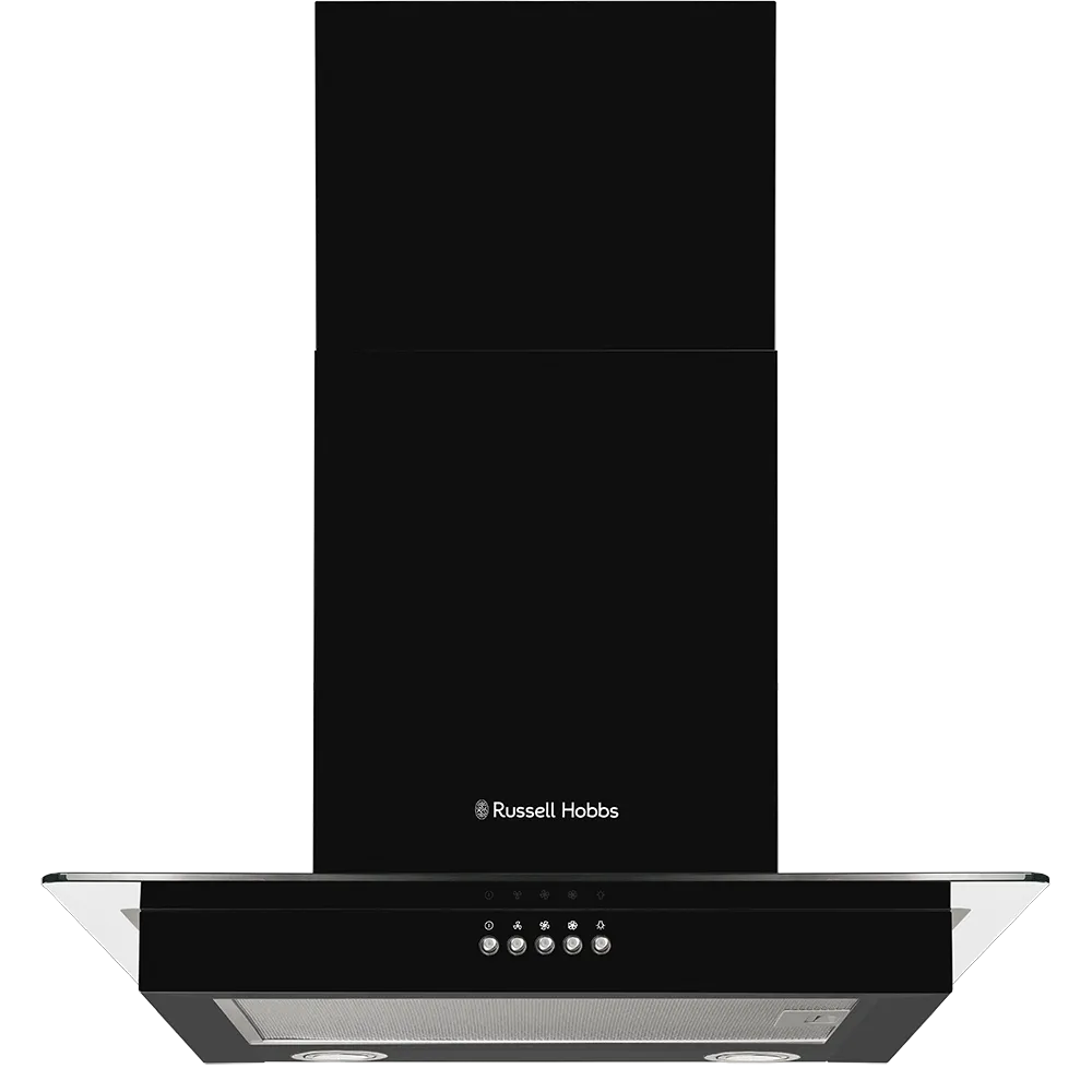Russell Hobbs RHFGCH901B 90cm Flat Glass Black Cooker Hood