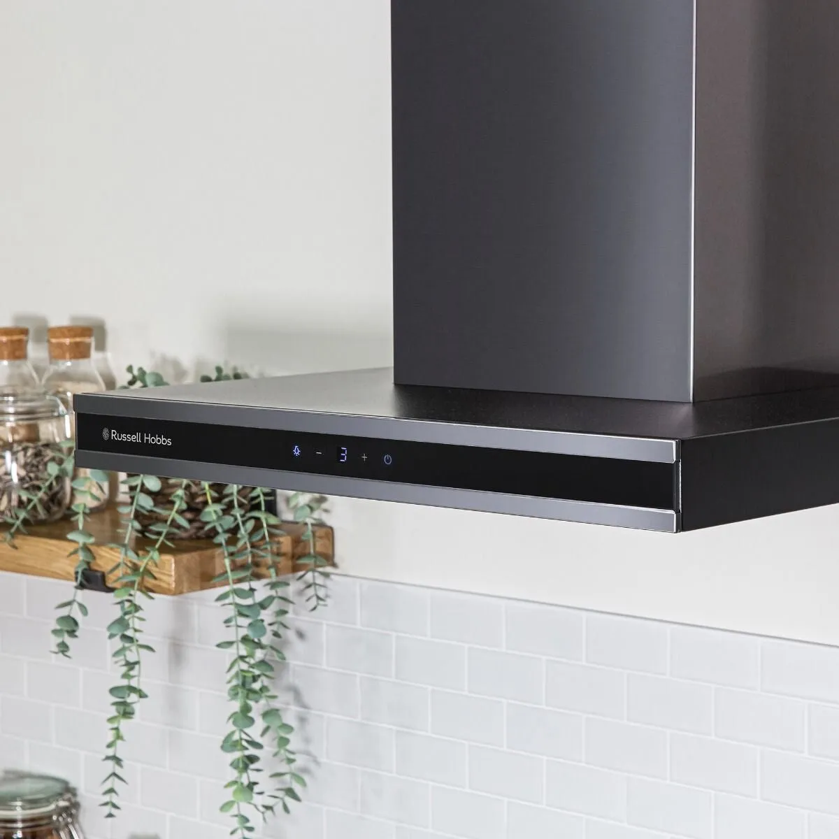 Russell Hobbs RHGCH603DS cooker hood Wall-mounted Black, Grey 650 m³/h