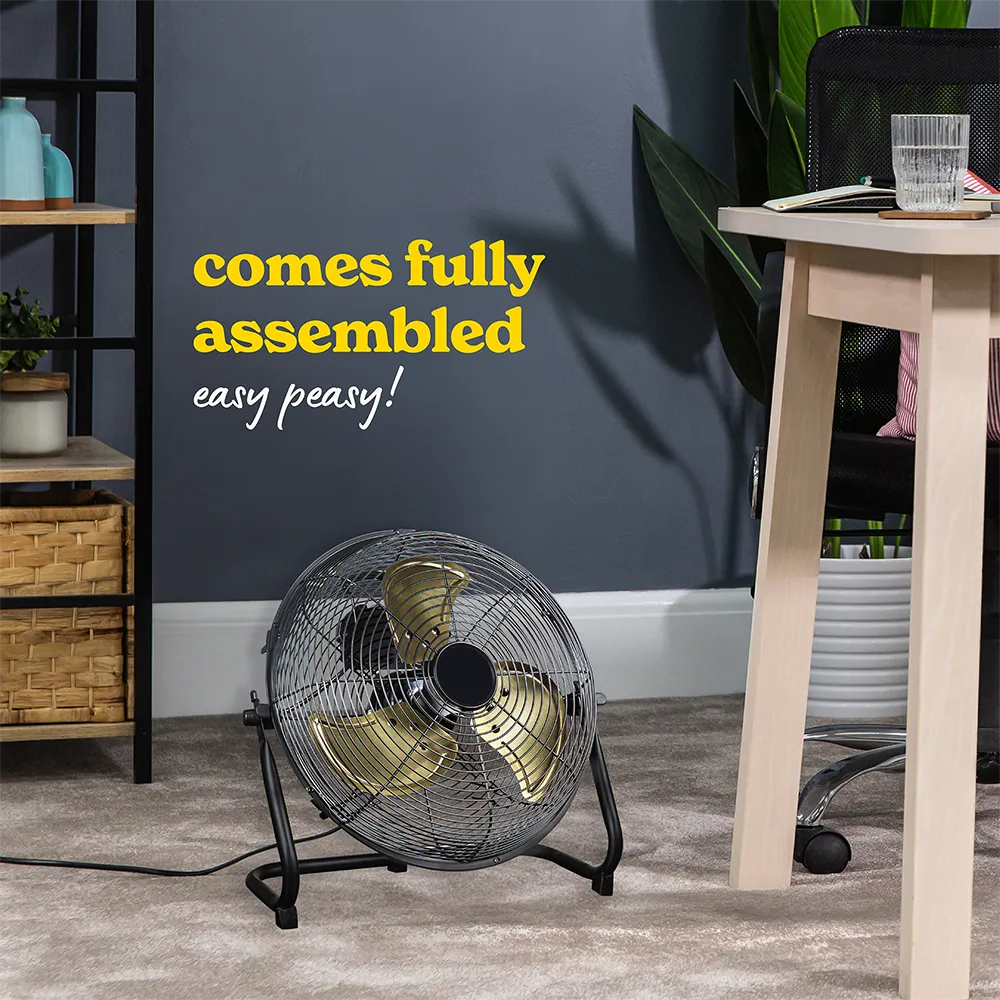 Russell Hobbs RHGF1221BG 12” High Velocity Floor Fan in Brushed Gold