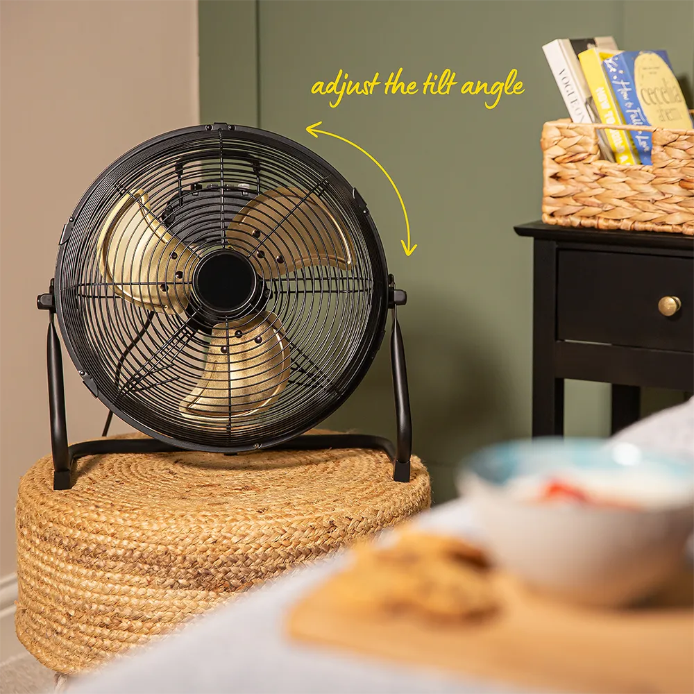 Russell Hobbs RHGF1221BG 12” High Velocity Floor Fan in Brushed Gold