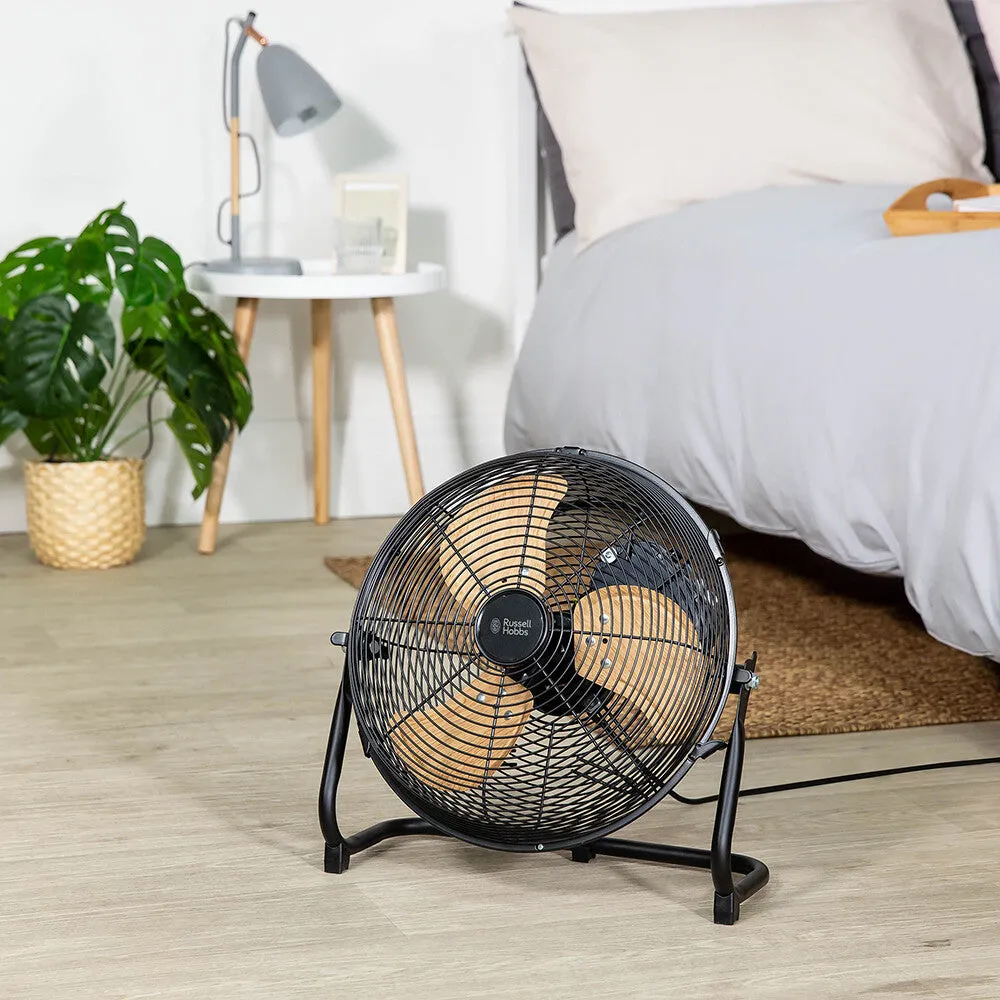 Russell Hobbs RHGF1221WDB 12" High Velocity Floor Fan - Wood & Black