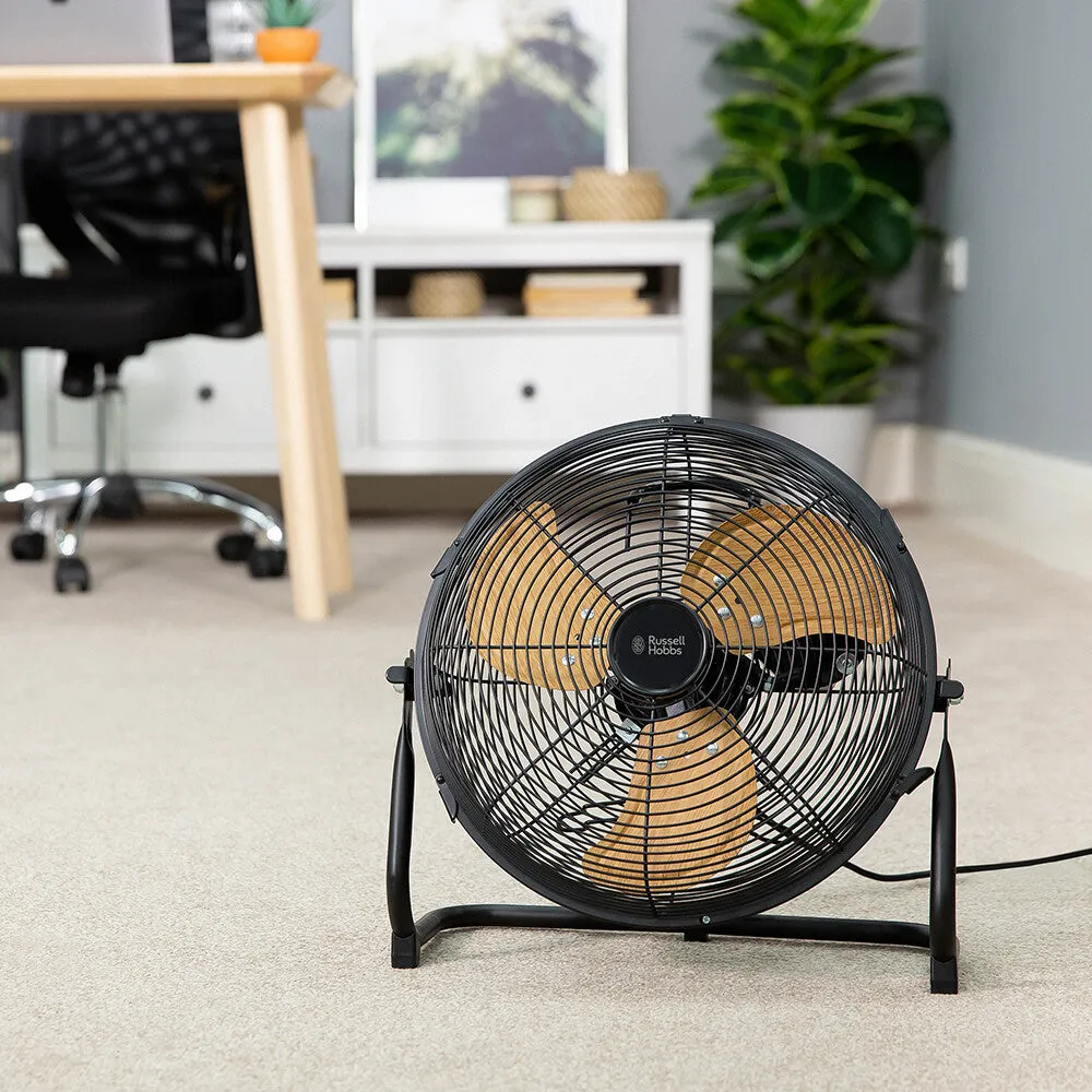 Russell Hobbs RHGF1221WDB 12" High Velocity Floor Fan - Wood & Black