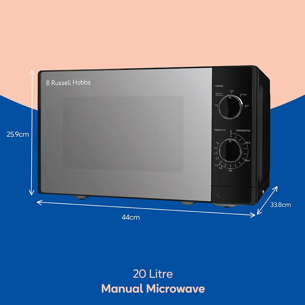 Russell Hobbs RHM2027B Compact Solo Manual Microwave 20L- Black