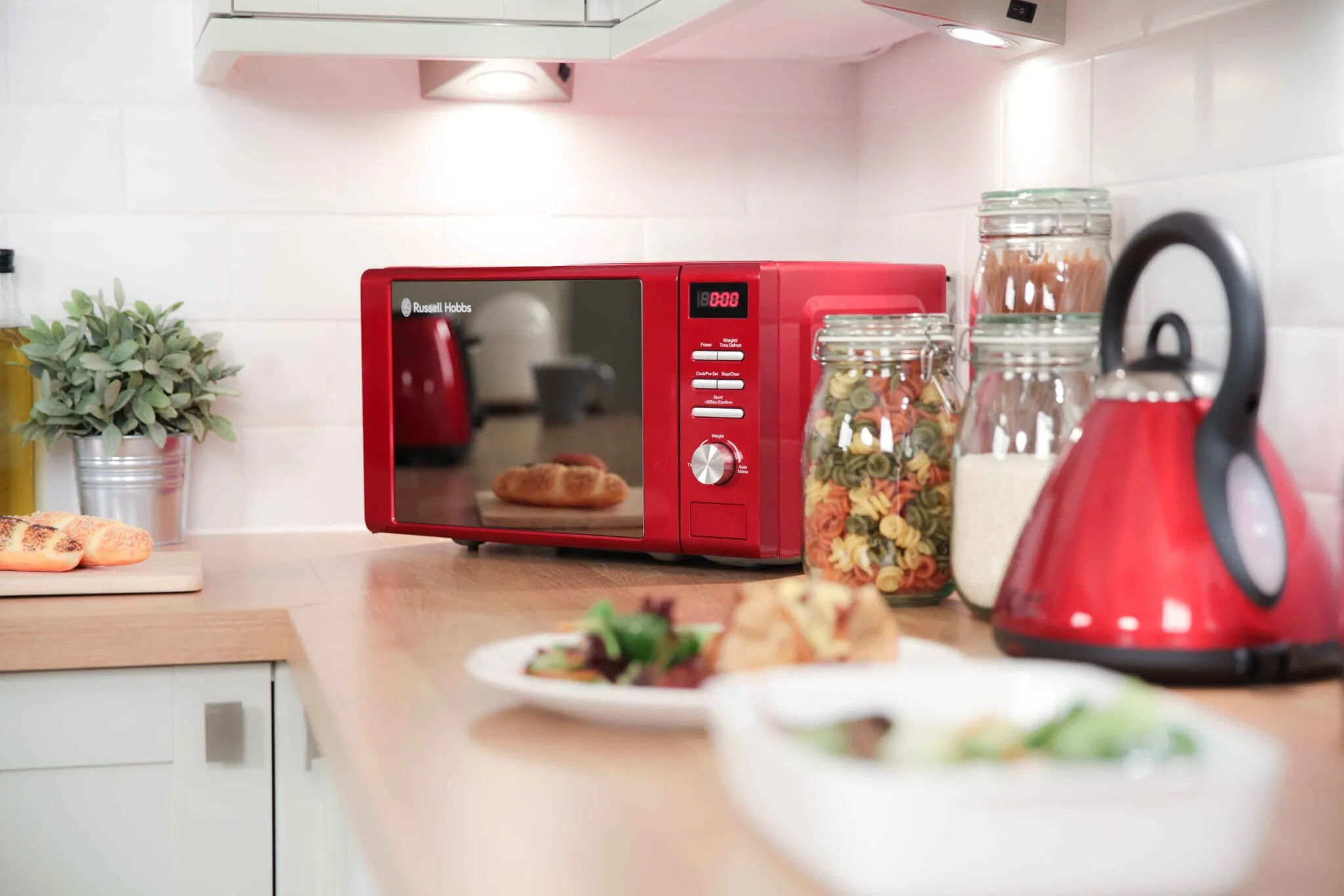 Russell Hobbs RHM2064R microwave Red Solo microwave Countertop 20 L 800 W