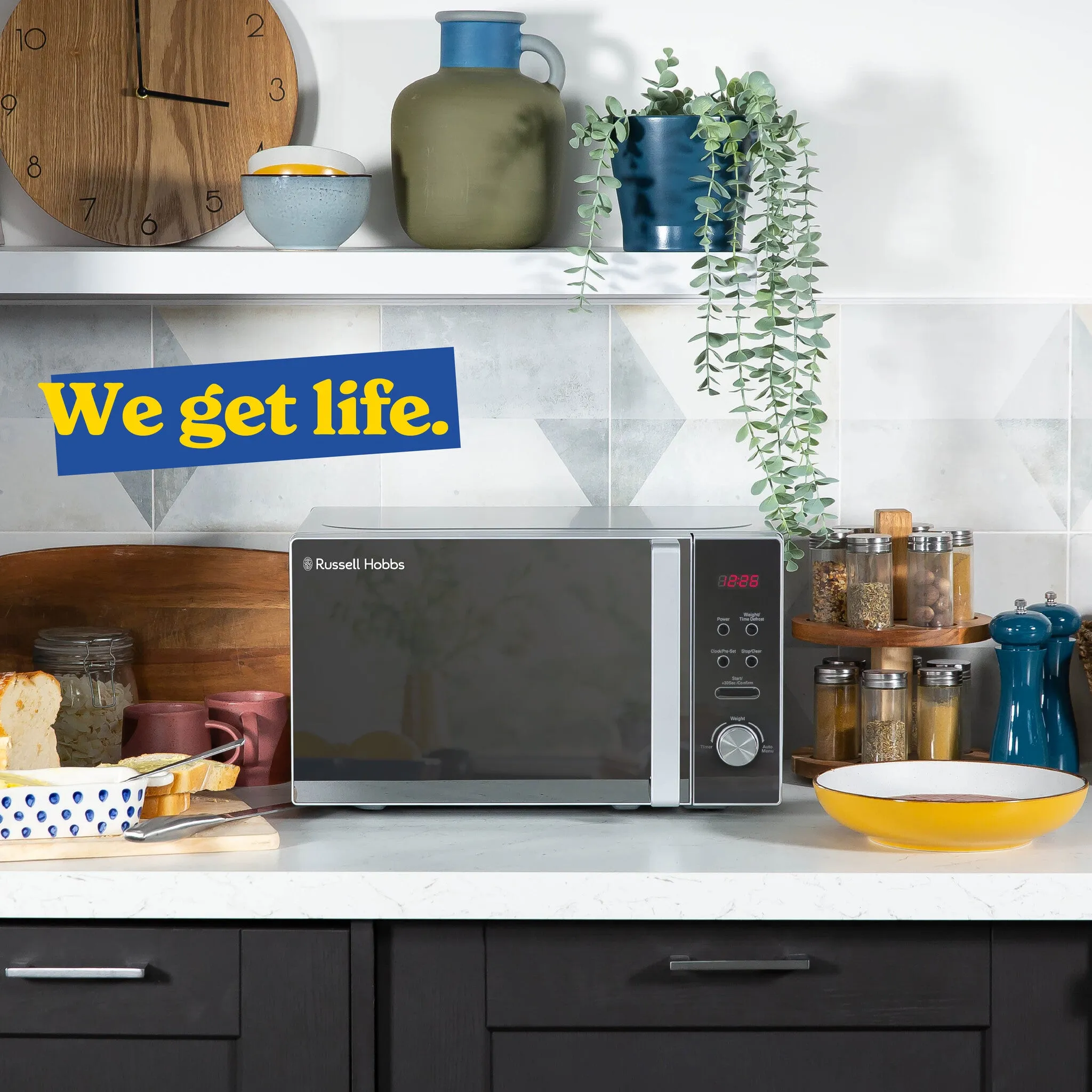 Russell Hobbs RHM2076S microwave Mirror, Silver Solo microwave Countertop 20 L 800 W